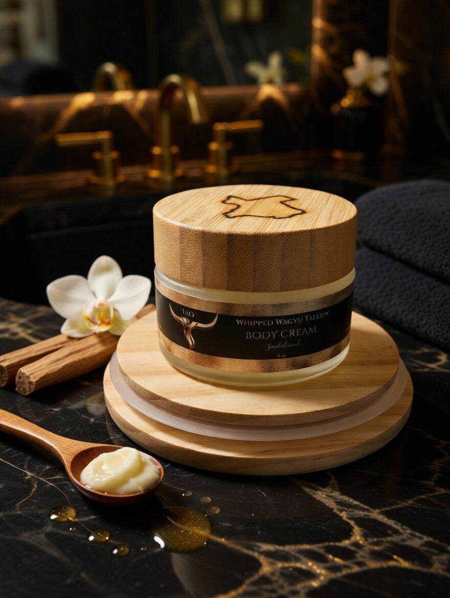 Whipped Wagyu Tallow Body Cream – Grass-Fed Beef Tallow Deep Moisturizer with Mango Butter & Jojoba Oil | TAO Tallow 4oz